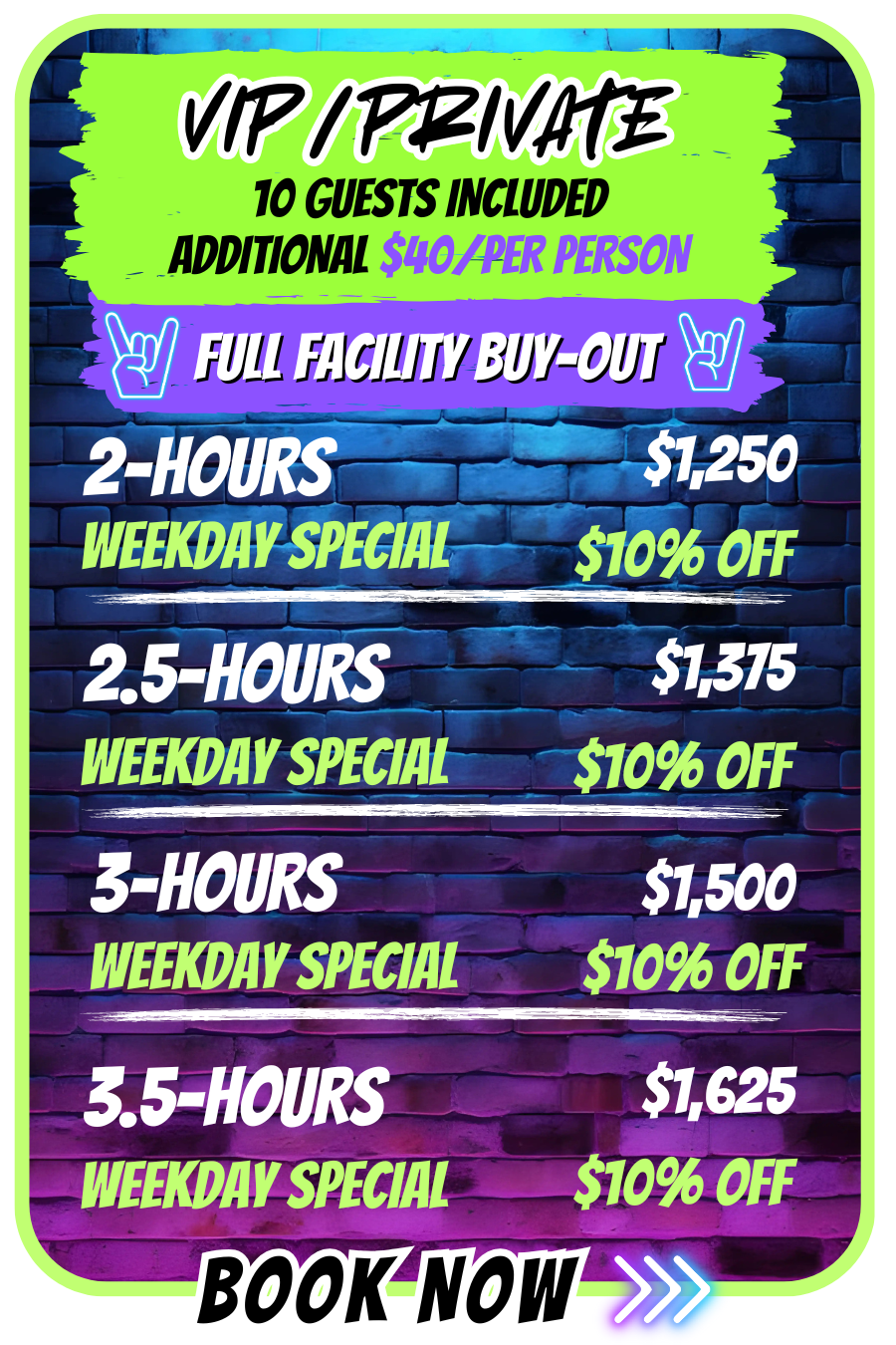 VIP/Private Birthday Package