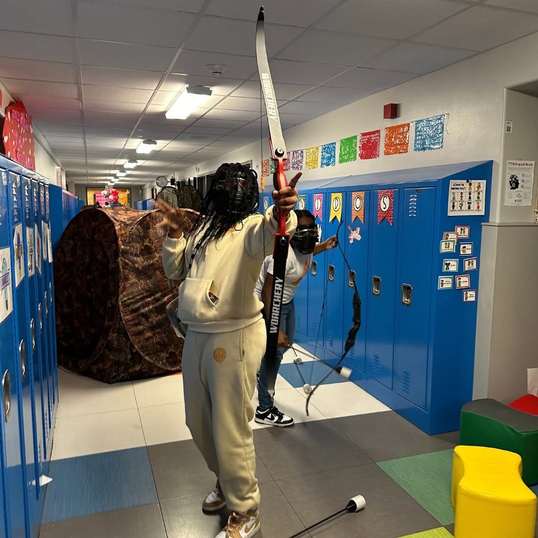 Archery tag at a school